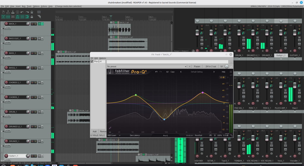 Reaper mit Fabfilter Pro-Q Plug-in
